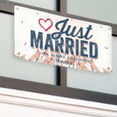 Gepersonaliseerde Just Married Car Banner (Buitenkant Gebouw)