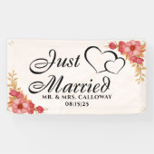 Gepersonaliseerde Just Married Car Banner (Horizontaal)