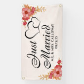 Gepersonaliseerde Just Married Car Banner (Verticaal)