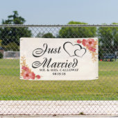 Gepersonaliseerde Just Married Car Banner (Insitu)