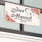Gepersonaliseerde Just Married Car Banner (Buitenkant Gebouw)