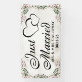 Gepersonaliseerde Just Married Car Banner (Verticaal)