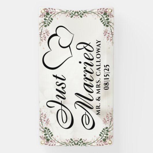 Gepersonaliseerde Just Married Car Banner (Verticaal)
