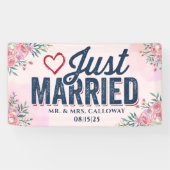 Gepersonaliseerde Just Married Car Banner (Horizontaal)