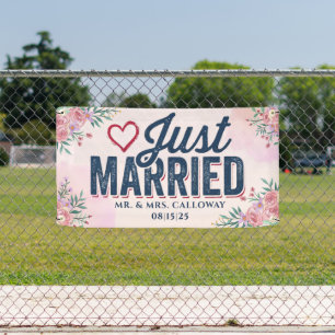Gepersonaliseerde Just Married Car Banner