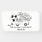 Gepersonaliseerde Just Married Car Banner (Horizontaal)