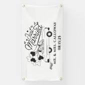 Gepersonaliseerde Just Married Car Banner (Verticaal)