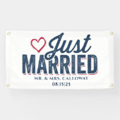 Gepersonaliseerde Just Married Car Banner (Horizontaal)