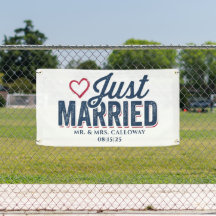 Gepersonaliseerde Just Married Car Banner