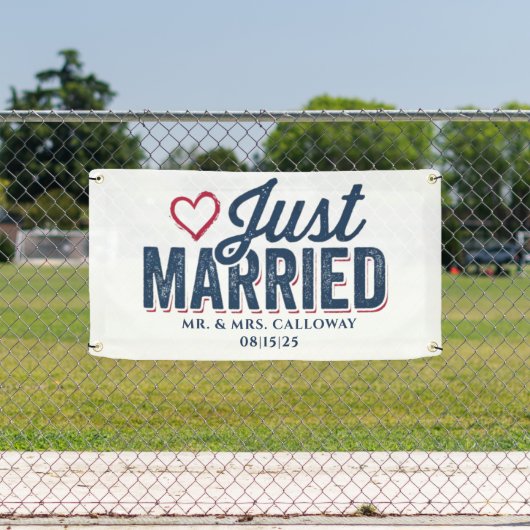 Gepersonaliseerde Just Married Car Banner (Insitu)