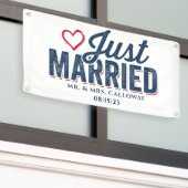 Gepersonaliseerde Just Married Car Banner (Buitenkant Gebouw)