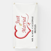 Gepersonaliseerde Just Married Car Banner (Verticaal)