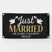 Gepersonaliseerde Just Married Car Banner (Horizontaal)