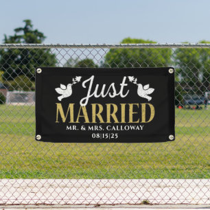 Gepersonaliseerde Just Married Car Banner