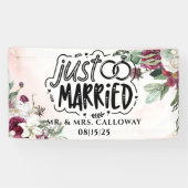 Gepersonaliseerde Just Married Car Banner (Horizontaal)