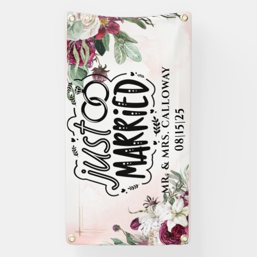 Gepersonaliseerde Just Married Car Banner (Verticaal)