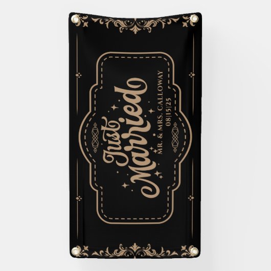 Gepersonaliseerde Just Married Car Banner (Verticaal)