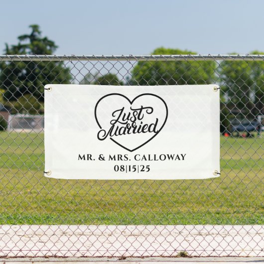 Gepersonaliseerde Just Married Car Banner (Insitu)