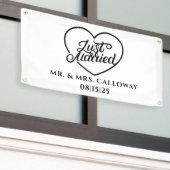 Gepersonaliseerde Just Married Car Banner (Buitenkant Gebouw)