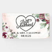 Gepersonaliseerde Just Married Car Banner (Horizontaal)