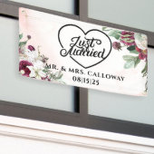 Gepersonaliseerde Just Married Car Banner (Buitenkant Gebouw)