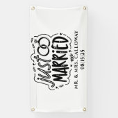 Gepersonaliseerde Just Married Car Banner (Verticaal)