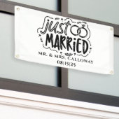 Gepersonaliseerde Just Married Car Banner (Buitenkant Gebouw)