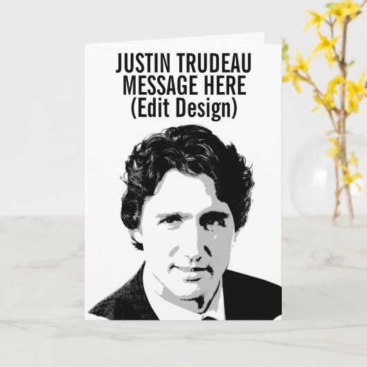 GEPERSONALISEERDE JUSTIN TRUDEAU KAART (Gele Bloem)