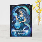 Gepersonaliseerde juweel Galaxy Zodiac Aquarius Kaart (Gele Bloem)