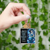 Gepersonaliseerde juweel Galaxy Zodiac Aquarius Sleutelhanger (Hand)