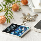 Gepersonaliseerde juweel Galaxy Zodiac Aquarius Sleutelhanger (Zijkant)