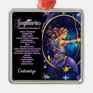 Gepersonaliseerde juweel Galaxy Zodiac Boogschutte Metalen Ornament