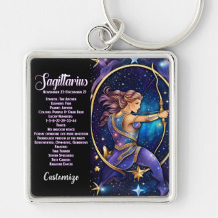 Gepersonaliseerde juweel Galaxy Zodiac Boogschutte Sleutelhanger