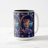 Gepersonaliseerde juweel Galaxy Zodiac Boogschutte Tweekleurige Koffiemok (Voorkant rechts)
