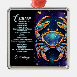 Gepersonaliseerde Juweel Galaxy Zodiac Cancer Metalen Ornament