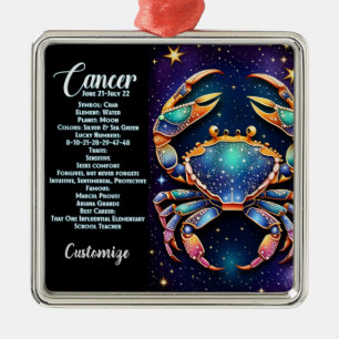 Gepersonaliseerde Juweel Galaxy Zodiac Cancer Metalen Ornament