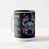 Gepersonaliseerde Juweel Galaxy Zodiac Cancer Tweekleurige Koffiemok (Voorkant links)