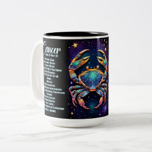 Gepersonaliseerde Juweel Galaxy Zodiac Cancer Tweekleurige Koffiemok