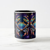 Gepersonaliseerde Juweel Galaxy Zodiac Cancer Tweekleurige Koffiemok (Center)