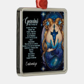 Gepersonaliseerde juweel Galaxy Zodiac Gemini Metalen Ornament (Rechts)