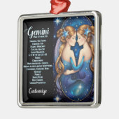 Gepersonaliseerde juweel Galaxy Zodiac Gemini Metalen Ornament (Links)