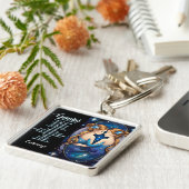 Gepersonaliseerde juweel Galaxy Zodiac Gemini Sleutelhanger (Zijkant)