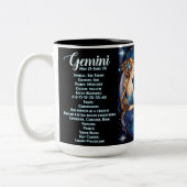 Gepersonaliseerde juweel Galaxy Zodiac Gemini Tweekleurige Koffiemok (Links)