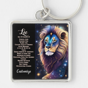 Gepersonaliseerde juweel Galaxy Zodiac Leo Sleutelhanger