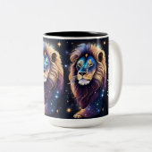Gepersonaliseerde juweel Galaxy Zodiac Leo Tweekleurige Koffiemok (Voorkant rechts)