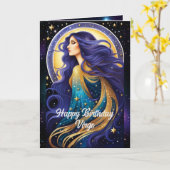 Gepersonaliseerde juweel Galaxy Zodiac Maagd Kaart (Gele Bloem)