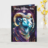 Gepersonaliseerde juweel Galaxy Zodiac Ram Kaart (Gele Bloem)