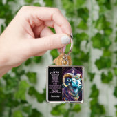 Gepersonaliseerde juweel Galaxy Zodiac Ram Sleutelhanger (Hand)