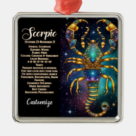 Gepersonaliseerde juweel Galaxy Zodiac Schorpioen Metalen Ornament