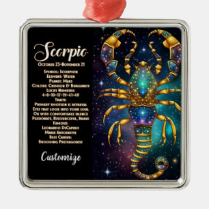 Gepersonaliseerde juweel Galaxy Zodiac Schorpioen Metalen Ornament